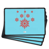 Hanging Snowflake Design in Retro Style Table Matin Blue Color